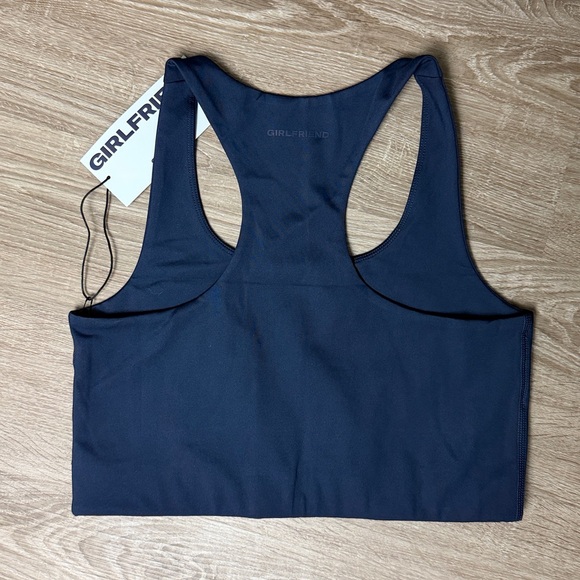 Girlfriend Collective navy blue Paloma Racerback Sports Bra - Picture 2 of 5